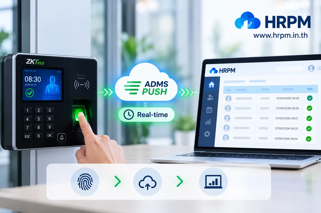 เชื่อมเครื่องสแกน ZKTeco แบบเรียลไทม์ (ADMS PUSH)