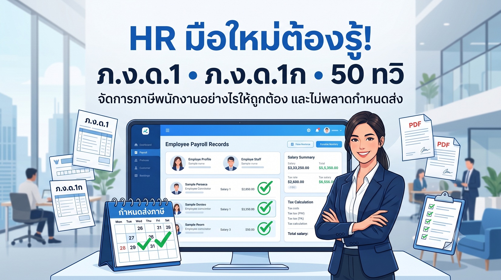 คู่มือ HR มือใหม่: จัดการภาษีเงินได้พนักงาน ภ.ง.ด.1, ภ.ง.ด.1ก และ 50 ทวิ อย่างไรไม่ให้พลาด